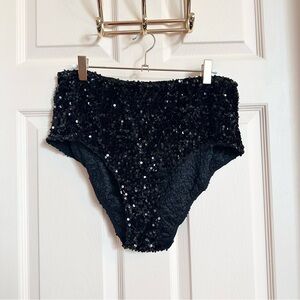 NWT black sequined Anthropologie shorts